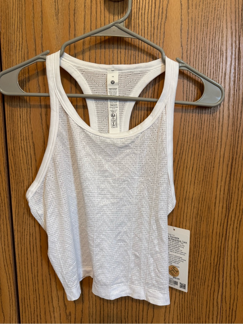 lululemon athletica White Swiftly Pointelle
Cropped Racerback Tank